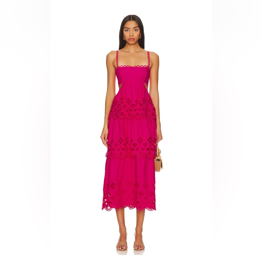 Saylor Elloise Midi pink Dress